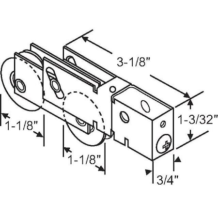 Strybuc Patio Door Roller Tandem 9-403A